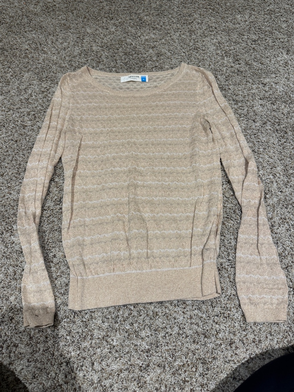 sparrow Beige Open-Knit Lightweight Sweater